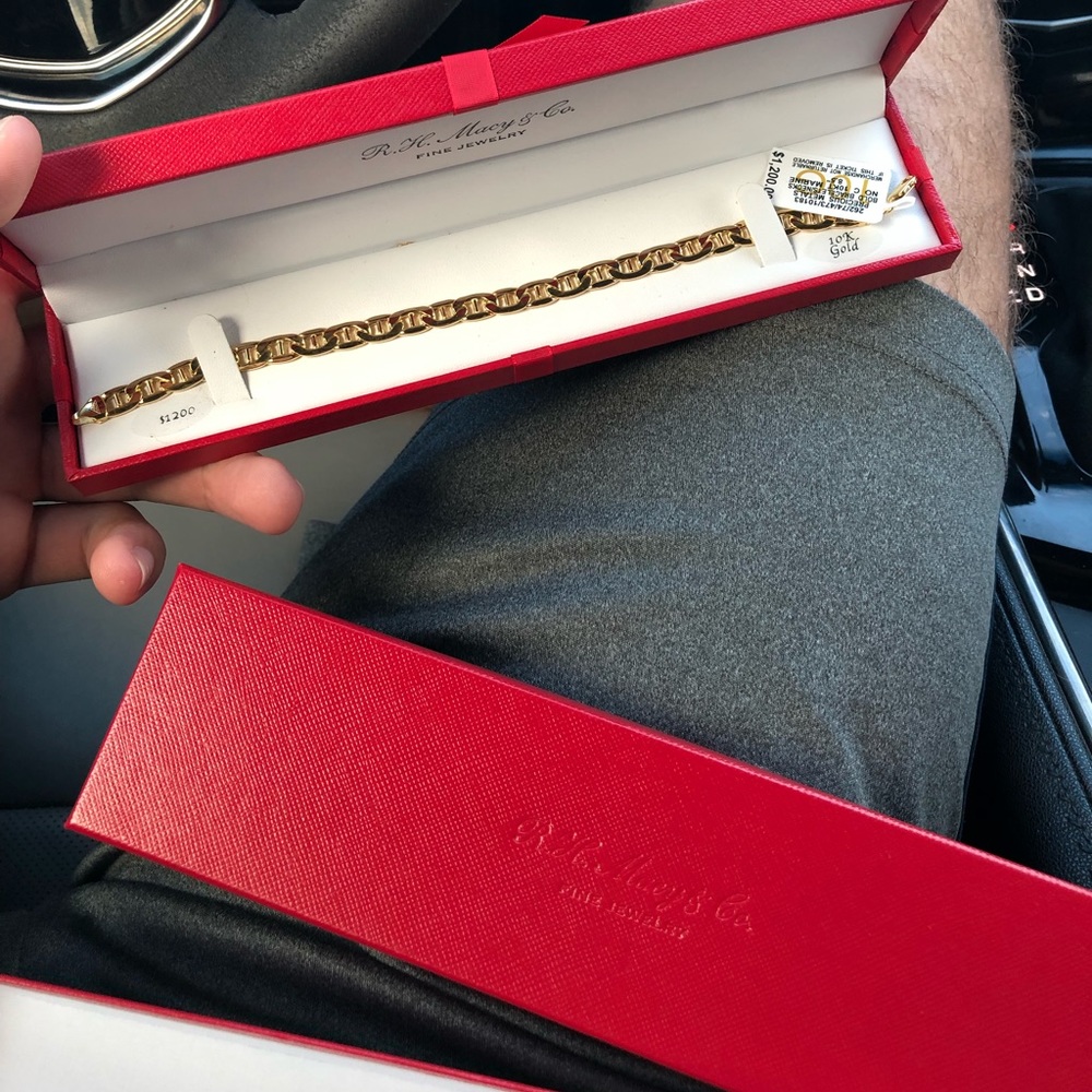 Men 10k solid gold bracelet